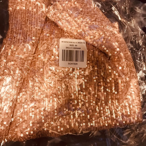 NWT Torrid Rose Gold Sequin Scoop Neck Foxy Cami 00/M/L 10 - Picture 3 of 4
